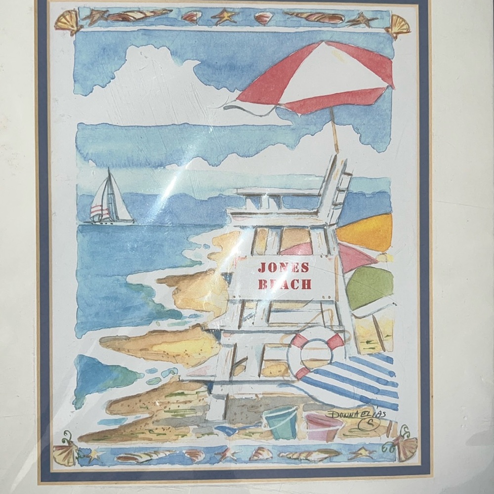 Donna Elias Watercolor Print Jones Beach
